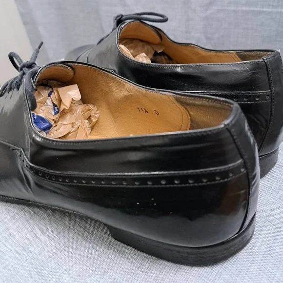 %Size 11.5D Bally Black Leather Cap Toe Oxford Dress Shoe Men Italy / D8 Size 11.5D Bally Black Leather Cap Toe Oxford Dress Shoe Men  main image 3